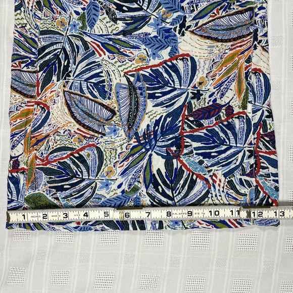 C&C California Linen Wide Leg Crop Pants Tropical Leaf Print Size L - Picture 10 of 12